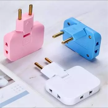 Беспроводная розетка Mini Slim Адаптер Розетки, Поворот на 180 градусов, Переходник для вилок ЕС, Мультивилка, Удлинитель для США, 3 в 1 Pink Eu