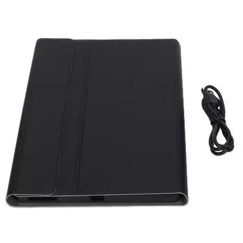 Беспроводная съемная клавиатура, тачпад, компьютерные аксессуары с чехлом из искусственной кожи для Lenovo M10 FHD чёрный