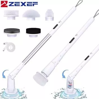 Беспроводная щетка для чистки, электрическая щетка, очиститель окон, скребок для ванной, туалета, кухонного инструмента для чистки белый