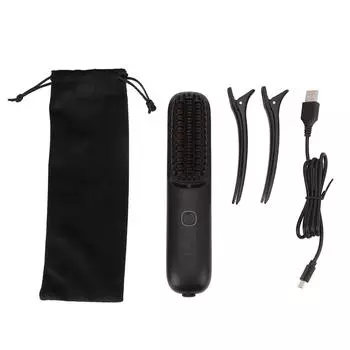 Беспроводная щетка для выпрямления волос USB-перезаряжаемая 3 уровня отрицательных ионов портативная керамическая щетка для волос