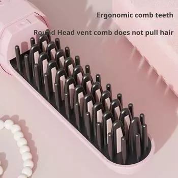 Беспроводная щетка-выпрямитель для волос для женщин, портативная электрическая расческа для выпрямления волос с керамическим покрытием, встроенный аккумулятор, удобная для путешествий горячая расческа зелёный