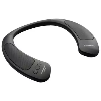 Беспроводная шейная колонка Ohm Electric AudioComm Bluetooth, черная беспроводная колонка Bluetooth OHM с креплением на шее ASP-W1000N-K 03-2054