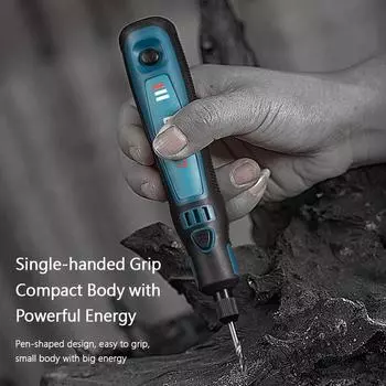 Беспроводная шлифовальная машина, электрическая дрель, бытовая электрическая шлифовальная машина, ручная гравировальная ручка с регулируемой скоростью, набор инструментов для резки, полировки и сверления 1PCS