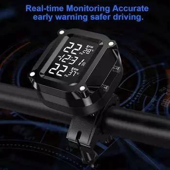 Беспроводная система контроля давления в шинах для мотоциклов, проверьте давление в шинах во время езды чёрный