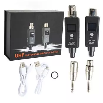 Беспроводная система микрофона XLR Беспроводной передатчик и приемник Беспроводной микрофонный адаптер для