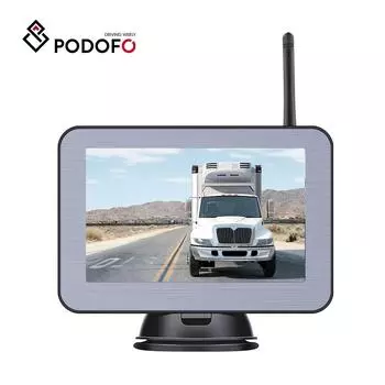 Беспроводная система помощи при парковке Podofo, 5-дюймовый монитор, сцепка, камера заднего вида для грузовиков, кемперов, фургонов, автофургонов, водонепроницаемая камера переднего вида для автомобилей