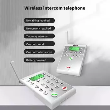 Беспроводная система внутренней связи Smart Digital Voice Calling Machine Беспроводная офисная система внутренней связи Single Intercom Extension серебряный