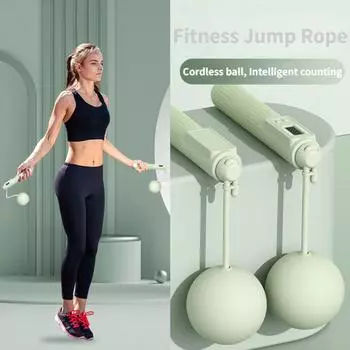 Беспроводная скакалка для домашних фитнес-тренировок, скакалка с грузоподъемностью 65 мм, скакалка с интеллектуальным электронным счетом для больших мячей