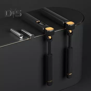 Беспроводная скакалка со стальными высокоскоростными подшипниками, плавная, бесшумная, точная, регулируемая скакалка для прыжков в помещении и на открытом воздухе чёрный