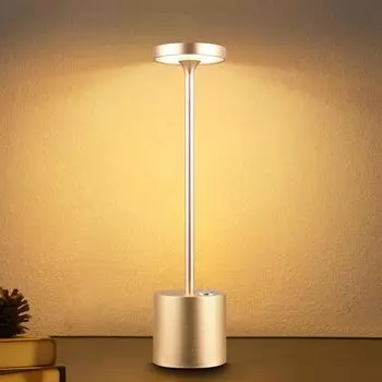 Беспроводная светодиодная настольная лампа Bexcel Luxury Элегантное непрямое освещение для использования в помещении и на улице - (Золото)