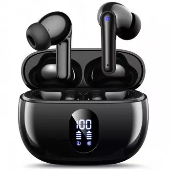Беспроводная связь Bluetooth 2024 года, новейшая модель Bluetooth, оснащенная автоматическим звуком Bluetooth Caruna ENC, светодиодным индикатором шума, совместимая с наушниками iPhone и Android,