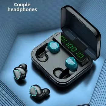 Беспроводная связь Bluetooth 5.1 Водонепроницаемость и защита от пота Светодиодный дисплей Режим конфиденциальности TWS Touch Оба уха чёрный