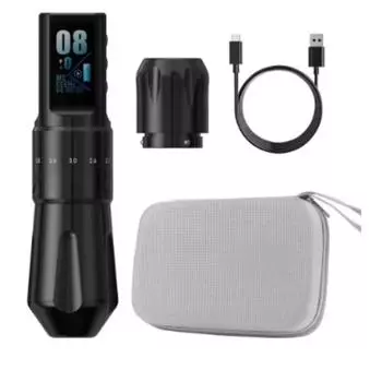 Беспроводная тату-машинка Pen 2.0-4.2mm Регулируемый ход без сердечника Мотор для точечного макияжа Микропластика Ручка для татуировки чёрный