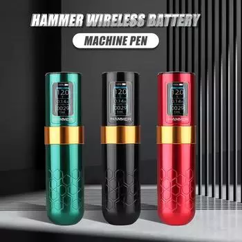 Беспроводная тату-машинка с вращающейся ручкой, мощный бесщеточный мотор с ходом 4 мм для тату-мастеров, кольцевой переключатель красный