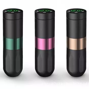 Беспроводная тату-машинка со светодиодным цифровым дисплеем, аккумулятор 1500 мАч, картридж для тату-ручки, инструменты для перманентного макияжа золотой