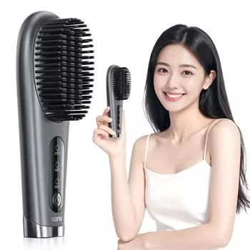 Беспроводная термощетка llano, последняя модель, 100 миллионов отрицательных 6400 мАч, большая емкость, мини-утюг, щетка MCH, быстрый нагрев, быстрая зарядка, портативный прямой