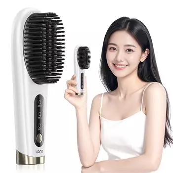 Беспроводная термощетка llano, последняя модель, 100 миллионов отрицательных 6400 мАч, большая емкость, мини-утюг, щетка MCH, быстрый нагрев, быстрая зарядка, портативный прямой
