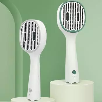 Беспроводная УФ-стерилизация, расческа для шерсти домашних животных, портативная нескользящая ручка, расческа для собак, кошек, щенков, котят серый