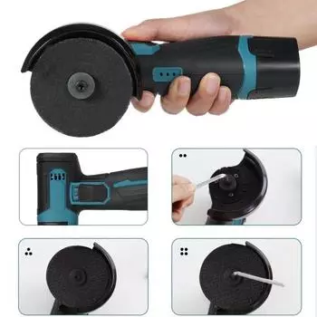 Беспроводная угловая шлифовальная машина, 19500 об/мин, высокоскоростная перезаряжаемая нескользящая конструкция, мини-легкий электрический шлифовальный инструмент, ручной резак