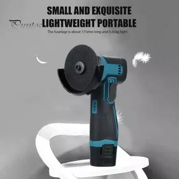 Беспроводная угловая шлифовальная машина, 19500 об/мин, высокоскоростная перезаряжаемая нескользящая конструкция, мини-легкий электрический шлифовальный инструмент, ручной резак US Plug