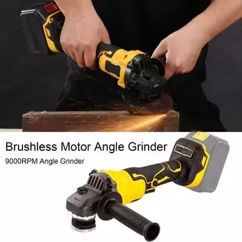 Беспроводная угловая шлифовальная машина с бесщеточным двигателем 9000 об/мин. Высокоскоростная бесшумная ручная угловая шлифовальная машина с питанием от аккумулятора