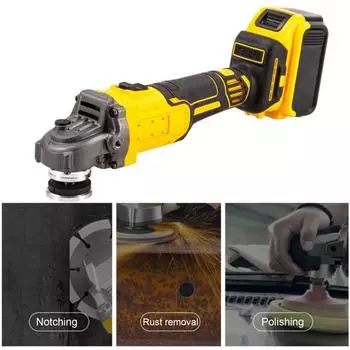 Беспроводная угловая шлифовальная машина Yousheng с эргономичной ручкой, регулируемой скоростью вращения 9000 об/мин, мощным бесщеточным двигателем, электрический шлифовальный инструмент Sets