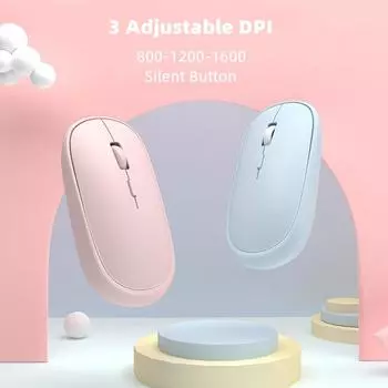 Беспроводная USB-мышь 2,4 ГГц, бесшумная эргономичная компьютерная мышь для Mac, планшета, Macbook Air, ноутбука, ПК, USB-игровая мышь, домашний офис Pink