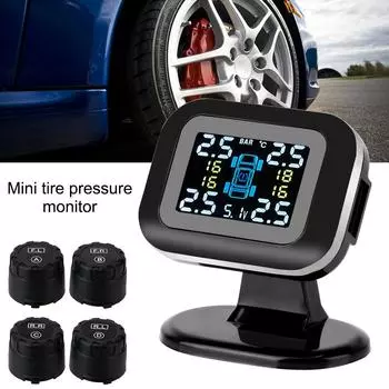 Беспроводная USB TPMS Мини-автомобильная система контроля давления в шинах Автоматическая охранная сигнализация с 4 шт. внешним датчиком