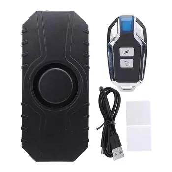 Беспроводная велосипедная сигнализация с дистанционным управлением, перезаряжаемая велосипедная сигнализация, защита от кражи, класс защиты IP55, водонепроницаемость 115 дБ