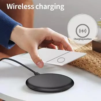 Беспроводная зарядка iCard Bluetooth Глобальный трекер местоположения на основе Apple Find My Smart Card Locator Wallet Tag Finder Siri Voice