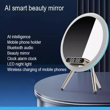 Беспроводная зарядка, умный дом, Bluetooth, освещение, рабочий стол, небольшая аудиосистема, держатель мобильного телефона, карта памяти, часы, будильник, зеркало для макияжа