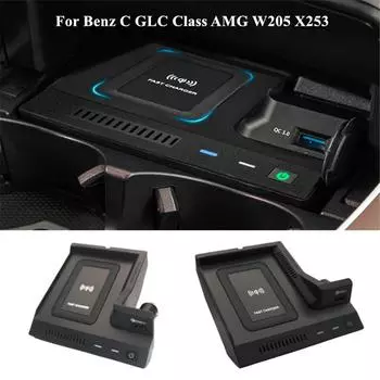 Беспроводная зарядная панель 10 Вт для Mercedes-Benz C GLC Phone 2015-2020