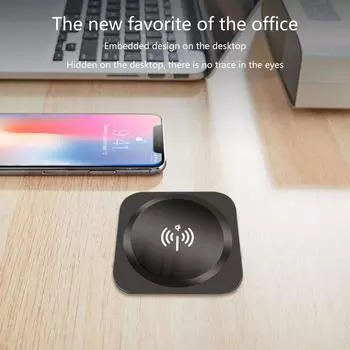 Беспроводная зарядная панель для телефона мощностью 10 Вт для Magsafe 15 14 13 и Qi с поддержкой невидимого стола, встраиваемого в круглое быстрое зарядное устройство