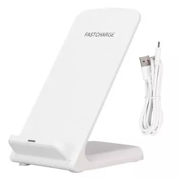 Беспроводная зарядная стойка Многофункциональное высокоэффективное 15 Вт быстрое беспроводное зарядное устройство для смартфонов белый
