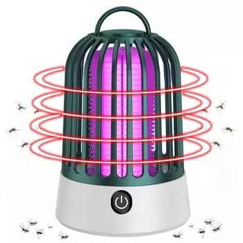Беспроводная защита от насекомых, электронная лампа от комаров, защита от мух, УФ-лампа от комаров 3600 В, средство от насекомых для дома, кухни, двора, кемпинга серый