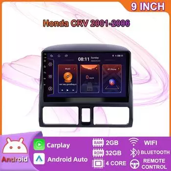 Беспроводное автомобильное радио Carplay для Honda CRV 2001-2006 Android автомобильный мультимедийный видеоплеер GPS-навигация WIFI 2 + 32 ГБ 2+32GB