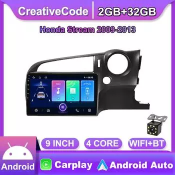 Беспроводное автомобильное радио Carplay для Honda Stream 2009-2013 Android мультимедийный видеоплеер GPS-навигация WIFI 2 + 32 ГБ 1+16GB