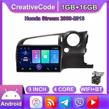 Беспроводное автомобильное радио Carplay для Honda Stream 2009-2013 Android мультимедийный видеоплеер GPS-навигация WIFI 1 + 16 ГБ 1+16GB