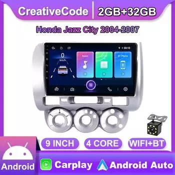 Беспроводное автомобильное радио Carplay для Honda Jazz City 2004-2007 Android мультимедийный видеоплеер GPS-навигация WIFI 2 + 32 ГБ 1+16GB