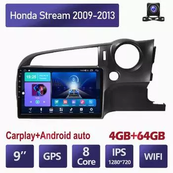 Беспроводное автомобильное радио Carplay для Honda Stream 2009-2013 Android мультимедийный видеоплеер GPS-навигация WIFI 4 + 64 ГБ 2+32GB