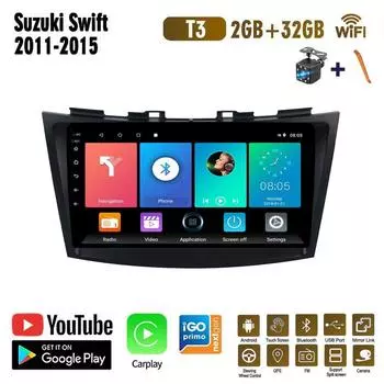 Беспроводное автомобильное радио Carplay для Suzuki Swift 2011-2015 Android мультимедийный видеоплеер GPS-навигация WIFI 2 + 32 ГБ 1+16GB
