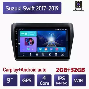 Беспроводное автомобильное радио Carplay на базе Android для Suzuki Swift 2017-2019, автомобильный мультимедийный видеоплеер, GPS-навигация, WIFI, 2 + 32 ГБ 1+16GB