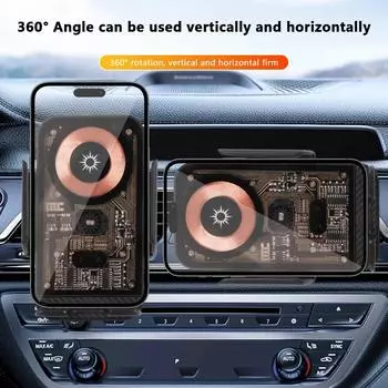 Беспроводное автомобильное зарядное устройство, держатель для телефона, быстрая зарядка, автоматический держатель для вентиляционного отверстия, зажим для телефона для iPhone 16, 15, 14, 13, Pro, Max, Samsung