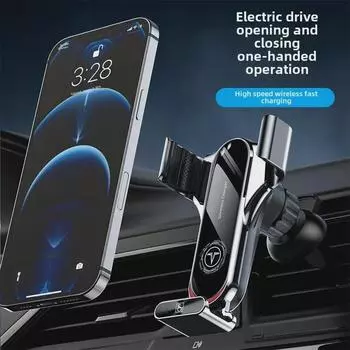 «Беспроводное автомобильное зарядное устройство Magic Clip мощностью 15 Вт с автоматическим зажимом и креплением на вентиляционную решетку» чёрный