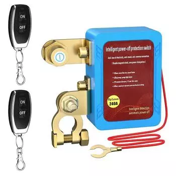 Беспроводное двойное дистанционное автомобильное реле отключения аккумулятора, главный выключатель 12 В without ON/OFF,BUT WITH 2 REMOTE как