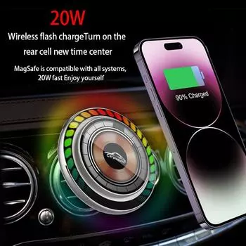 Беспроводное магнитное зарядное устройство 20 Вт, автомобильное крепление для Iphone14 13 12, распылитель для ароматерапии, совместимое со всеми держателями для телефонов с беспроводной зарядкой as picture золотой