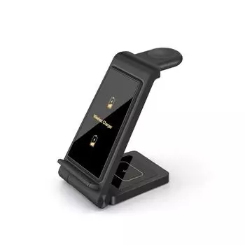 Беспроводное зарядное устройство 3 в 1 для Samsung S24 S23 Ultra/S22/S21/Note 20/Z Flip 6/Z Fold 6 Станция быстрой зарядки для Galaxy Watch 7 Pro
