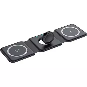 Беспроводное зарядное устройство 3 в 1, магнитная дорожная беспроводная зарядная станция для нескольких устройств, складная подставка