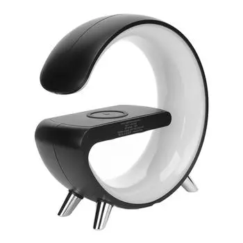 Беспроводное зарядное устройство Bluetooth-динамик с регулируемой яркостью, сенсорная лампа, управление через приложение, умный динамик с будильником US Plug