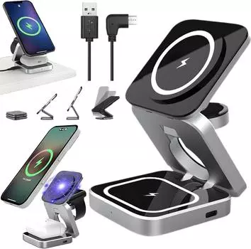 Беспроводное зарядное устройство Clean Desk, Беспроводное зарядное устройство, Беспроводная зарядная станция 3-в-1